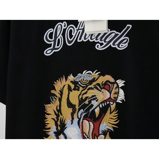 Áo Thun GUCCI HỔ THÊU Unisex Logo Ngang , Áo thun Thêu Logo BIG SIZE The.Peguin