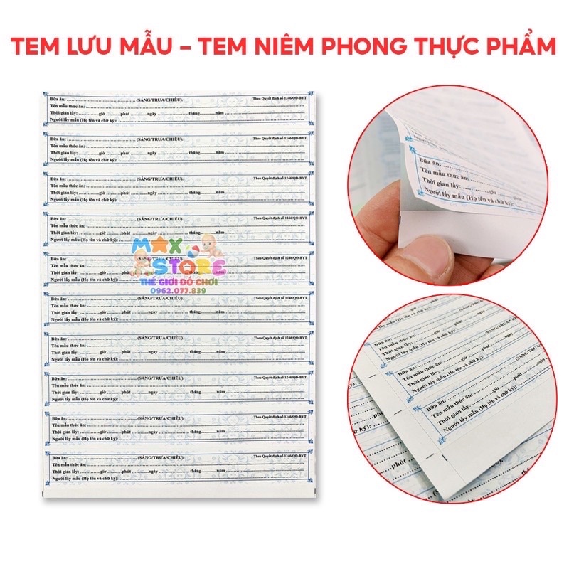 [Giá Sỉ] Combo 10K (10000c) Tem Lưu Mẫu Niêm Phong Thực Phẩm