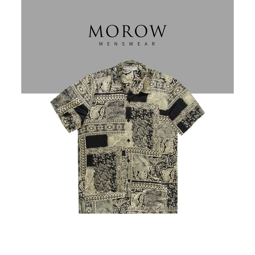 Áo sơ mi nam họa tiết ngắn tay MOROW A01