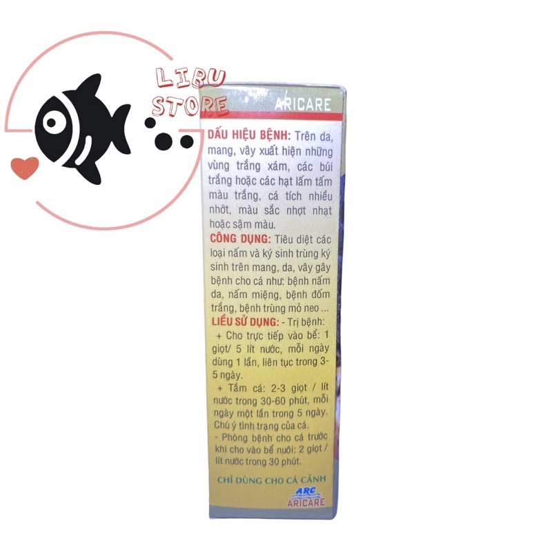 BENSOL Trị Nấm Ký Sinh Trùng Cho Cá Cảnh 30ML ARICARE