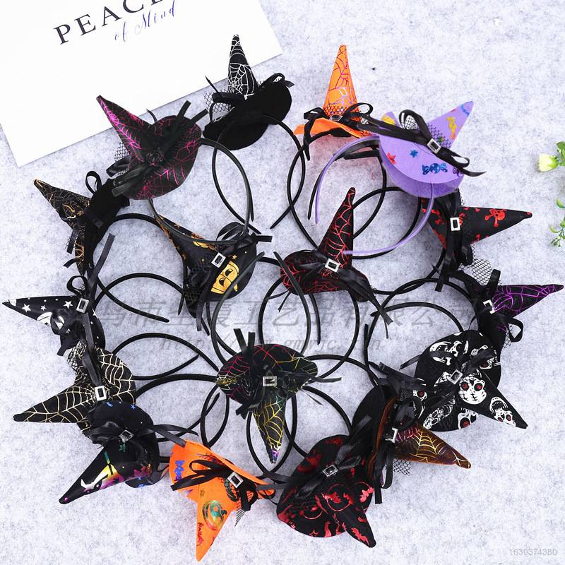 Cài Tóc Hình Nón Phù Thủy Kinh Dị Dùng Làm Đạo Cụ Chụp Ảnh Halloween