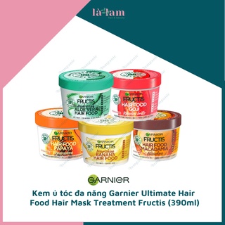 Kem ủ tóc siêu phục hồi Garnier Fructis Hair Food 390ml đa năng 3in1