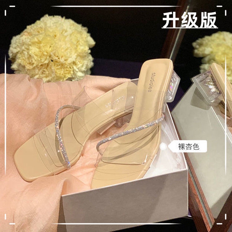 Hàng Mới Về Dép Cao Gót Sandal Quai Trong Suốt Thời Trang Dành Cho Nữ