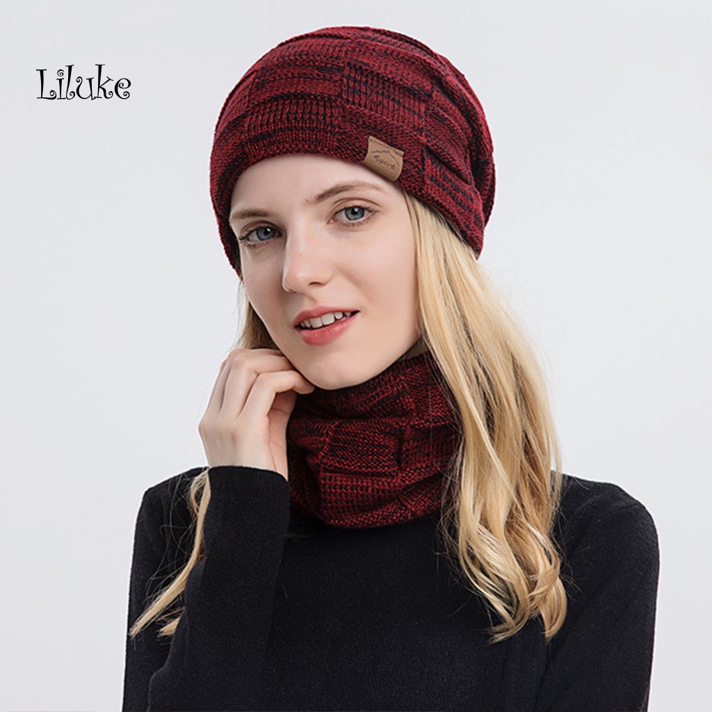 Bộ 2 Mũ Beanie Kèm Khăn Choàng Cổ 2 Trong 1 Cá Tính