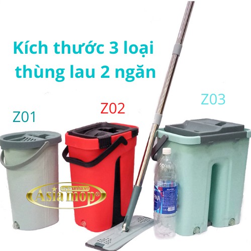 Bộ Cây Lau Nhà Thông Minh Hai Ngăn Asia Mop Z02, TẶNG Kèm 2 miếng lau thêm