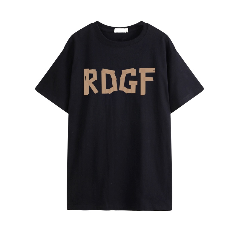 Xiaozhainv Áo Thun Tay Ngắn Cổ Tròn Dáng Rộng In Chữ Đơn Giản Phong Cách Hàn Quốc Thời Trang Cho Nữ