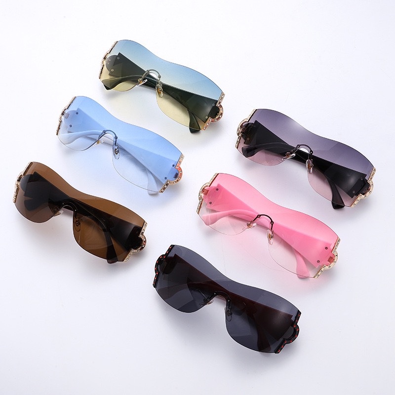 (YUZHU) Kính Râm Không Viền Nhiều Màu Sắc Thời Trang Phương Tây Cho Nữ