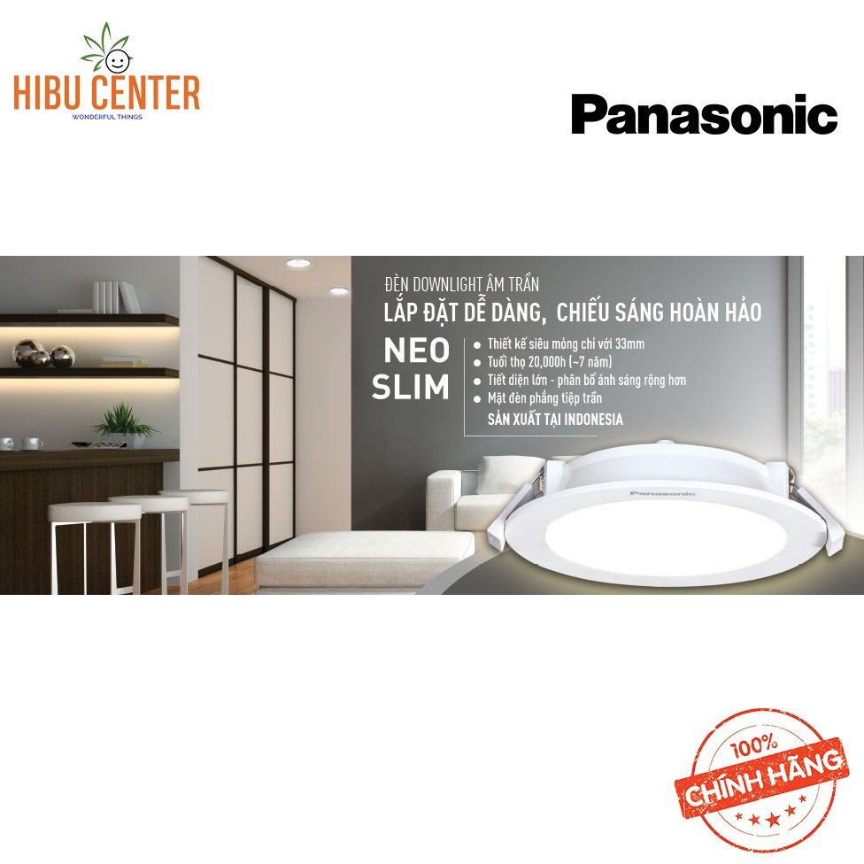 Đèn LED Neo Slim Downlight Tròn PANASONIC 6W/ 9W/ 12W/ 15W/ 18W - ÁS Vàng/ Trung Tính/ Trắng. Chính Hãng - HIBUCENTER