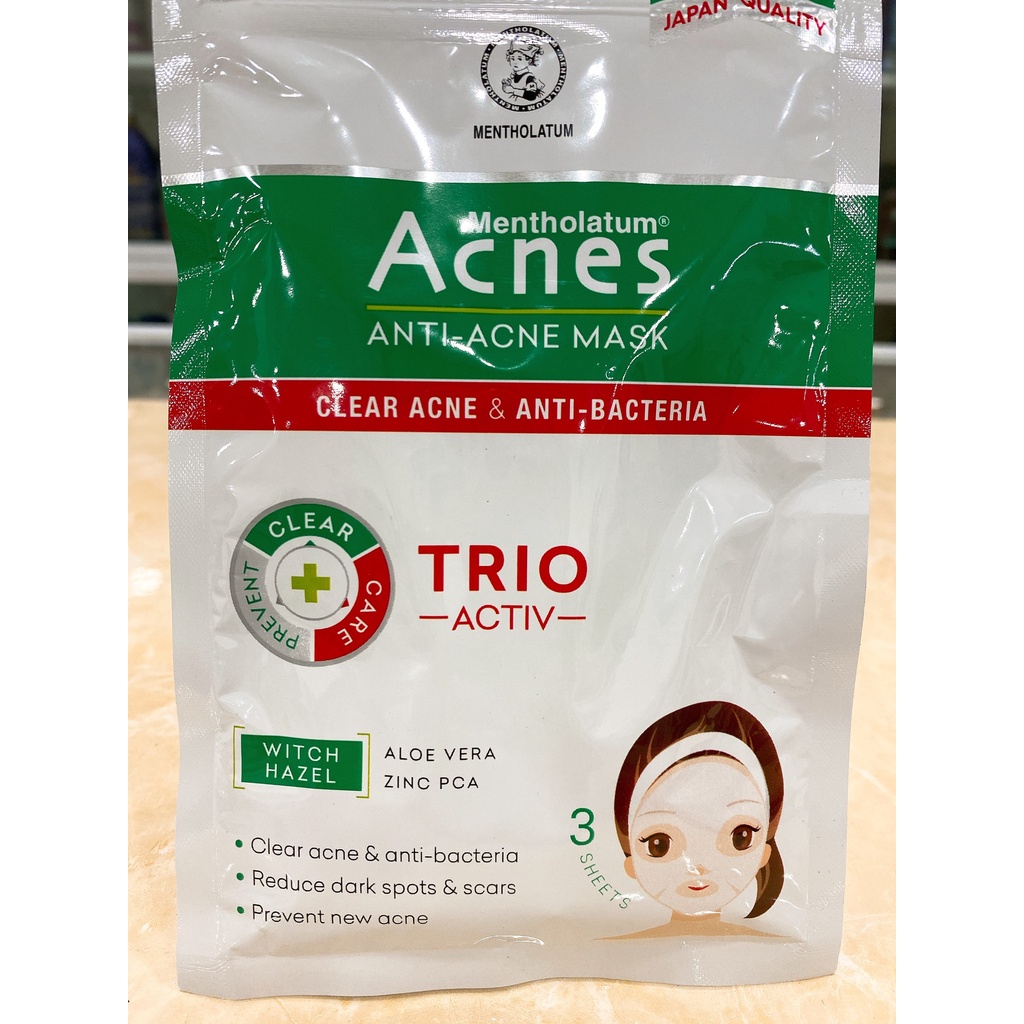 Mặt Nạ Giấy Ngăn Ngừa Mụn Acnes Anti-Acne Mask Bịch 3 Miếng