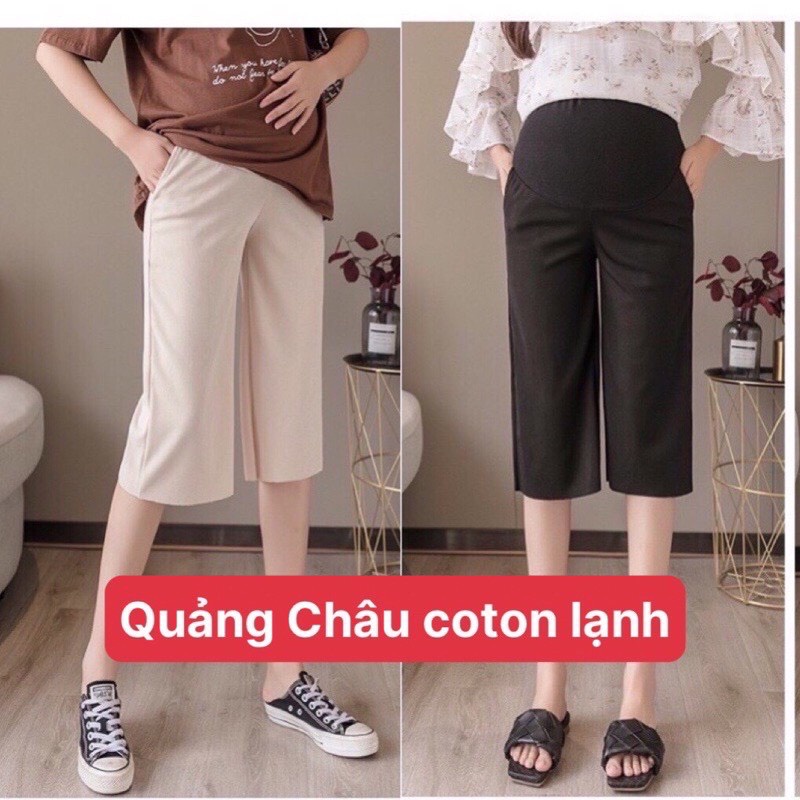 Quần bầu Lửng CHẤT THUN TĂM LẠNH siêu mát cho mẹ bầu