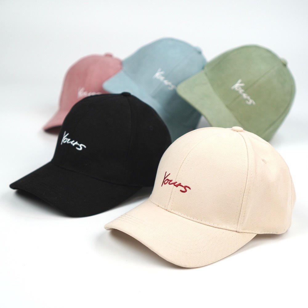 Mũ Lưỡi Trai Nón Kết Nhung Kaki Cao Cấp Thêu Chữ Yours 417 Phong Cách Ulzzang Form Unisex Nam Nữ - Hazo