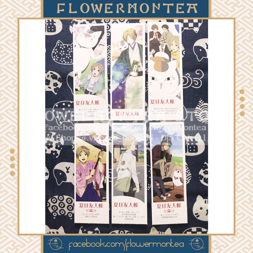 Set 6 Thẻ Đánh Dấu Sách | Bookmark Giấy - Natsume's Book Of Friends | Hữu Nhân Sổ