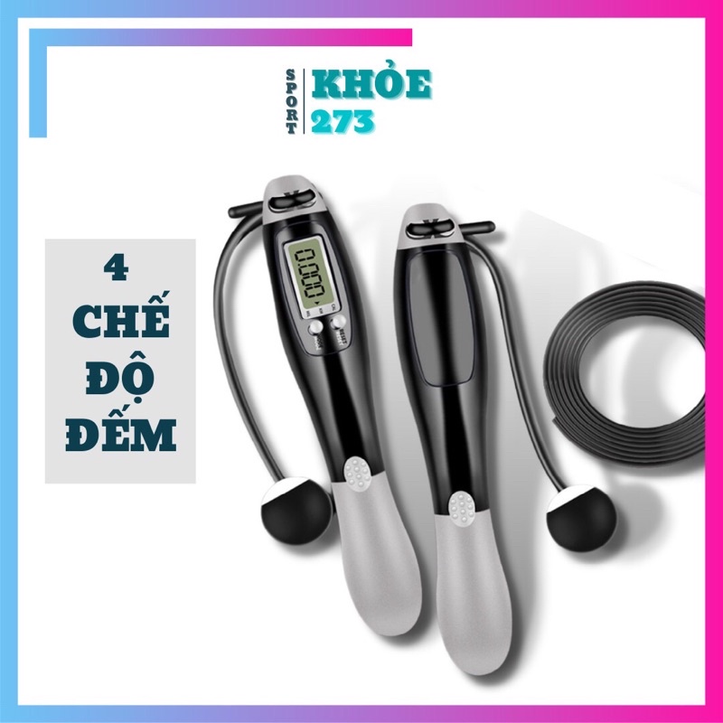 Dây nhảy lõi thép đếm số thông minh SHOP THỂ THAO KHỎE không dây, lõi thép, chống xoắn