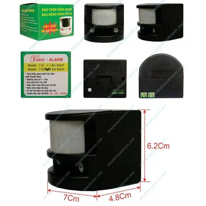 BÁO ĐỘNG HỒNG NGOẠI 6 ÂM THANH DECOM