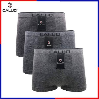 Combo 3 quần sịp đùi nam caluci ca13, quần lót nam boxer dệt liền cao cấp, co dãn 4 chiều