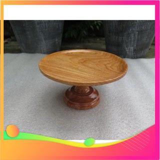 [Decor Cao Cấp ] Mâm bồng bằng gỗ Gõ  mat 24cmxcao 10cm
