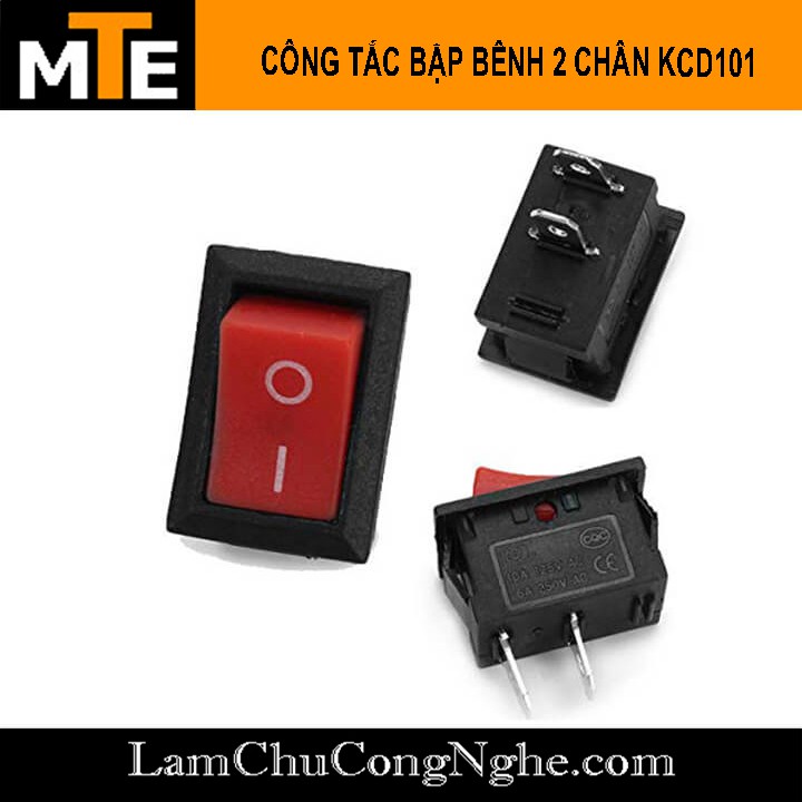 Combo 10 Công tắc bập bênh KCD11-101 6A 250V 2 Chân