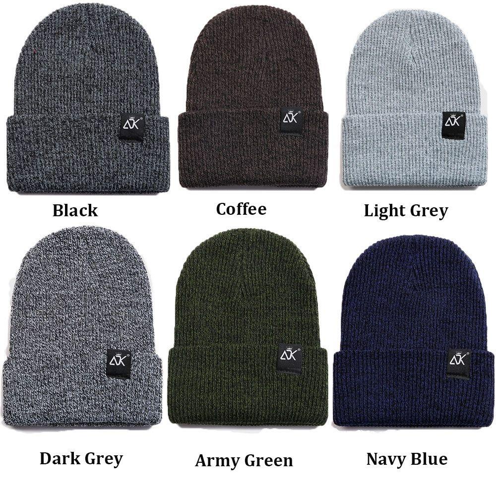 Mũ Beanie Dệt Kim Màu Trơn Dễ Thương Cho Nữ