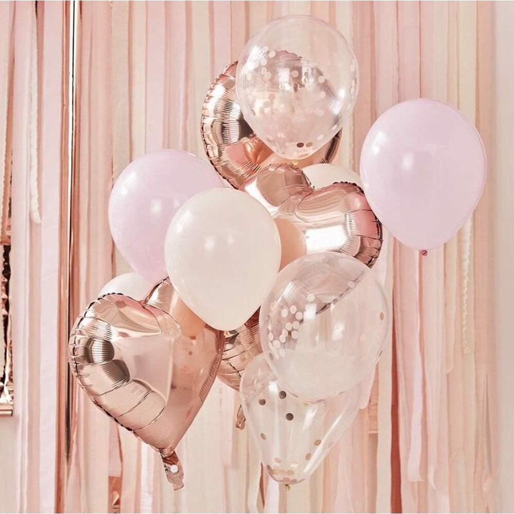 Bộ bóng bay màu hồng Rosegold hla29