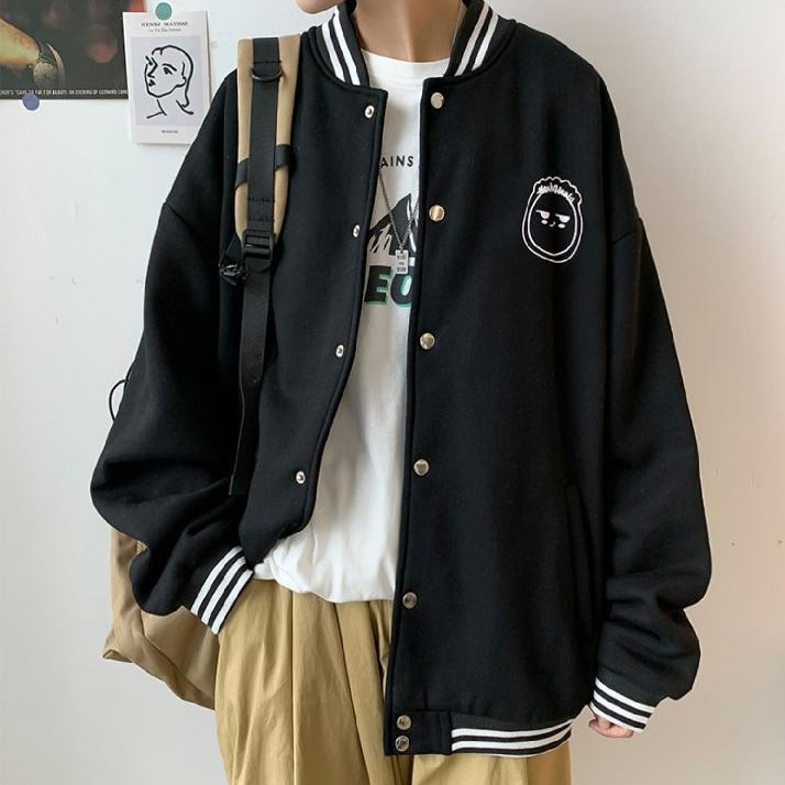 Áo Khoác Bóng Chày Tay Dài Màu Đen Kiểu Cổ Điển Thời Trang Mùa Thu Cho Nữ | BigBuy360 - bigbuy360.vn