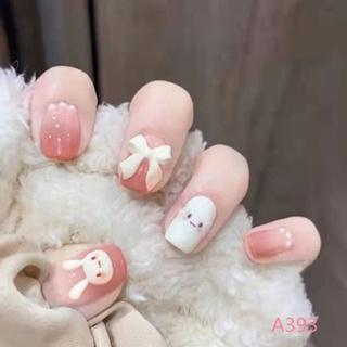 💅Nail box thiết kế vẽ tay thỏ kèm nơ cực dễ thương