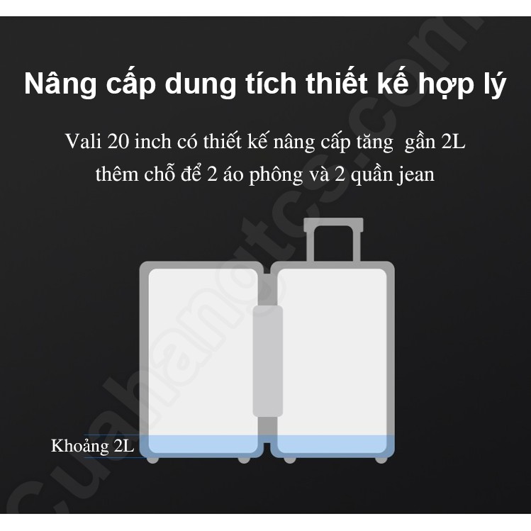 Vali du lịch xiaomi 20 Inch hàng chính hãng cao cấp