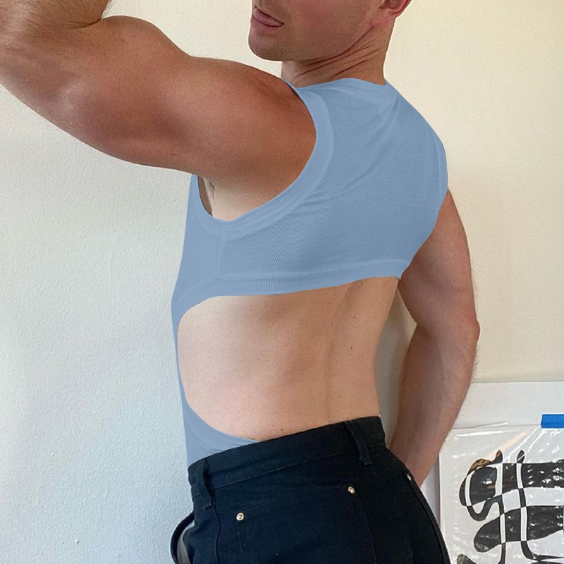 Áo Ba Lỗ Dệt Kim Màu Sắc Đơn Giản Size S-5XL Cho Nam