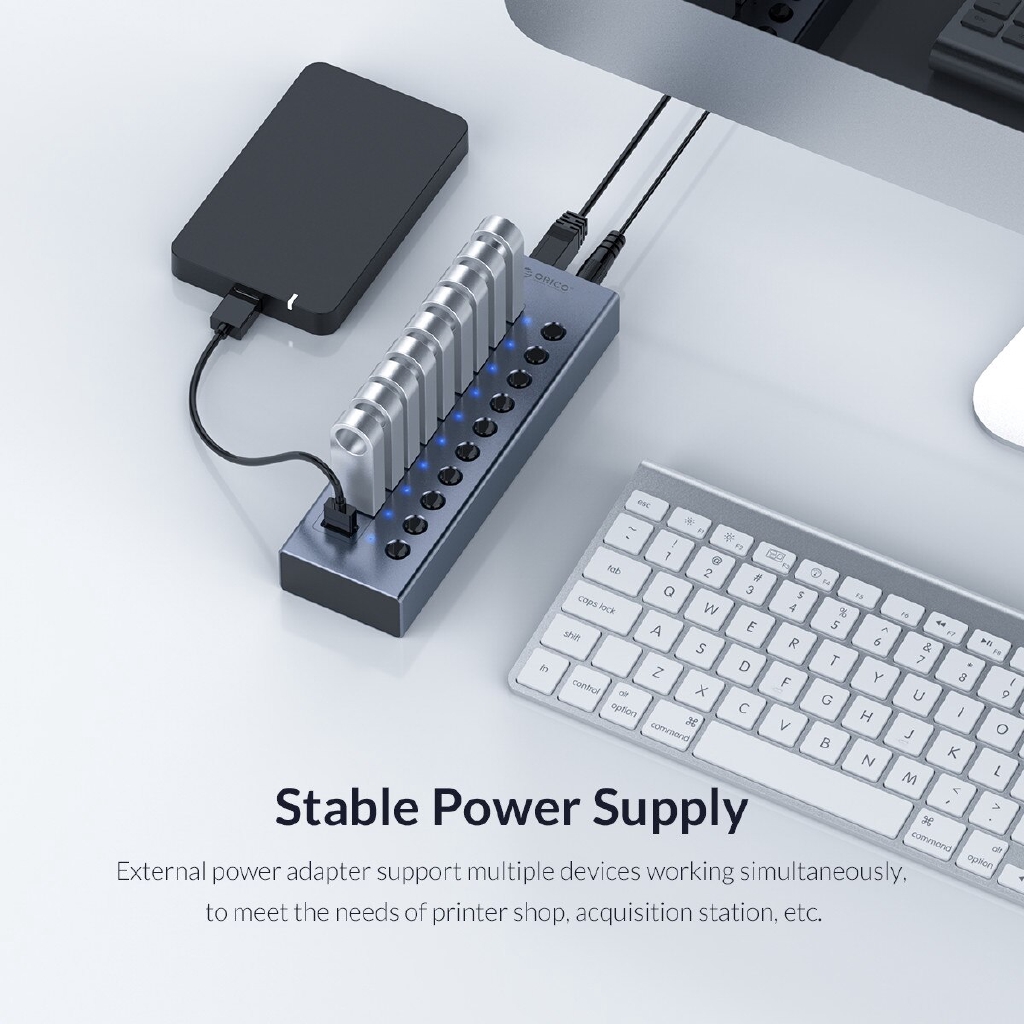 ORICO USB 3.0 Hub 7/10/13/16 Cổng USB Splitter cấp công nghiệp với bộ chuyển đổi nguồn Điều khiển chia Hỗ trợ bàn chải cho máy tính xách tay Máy tính bảng điện thoại di động