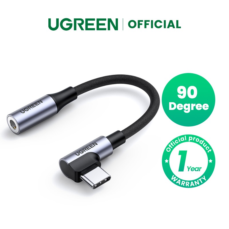 Cáp chuyển đổi tai nghe chơi game UGREEN USB C sang cổng âm thanh Aux 90 độ