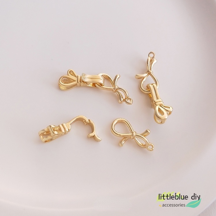 Khóa Cài Nối Dây Chuyền diy Bằng Đồng 14K Màu Vàng Hình Bướm Chuyên Dụng