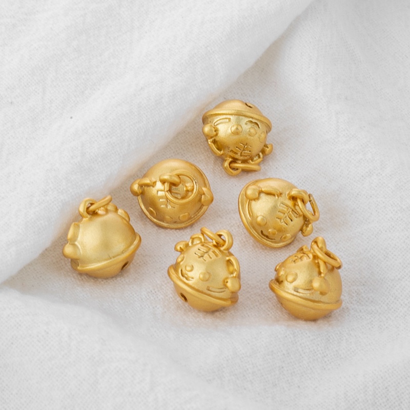 Chuông Nhỏ Hình Tròn Màu Vàng 18K 11mm diy Dùng Làm Trang Sức