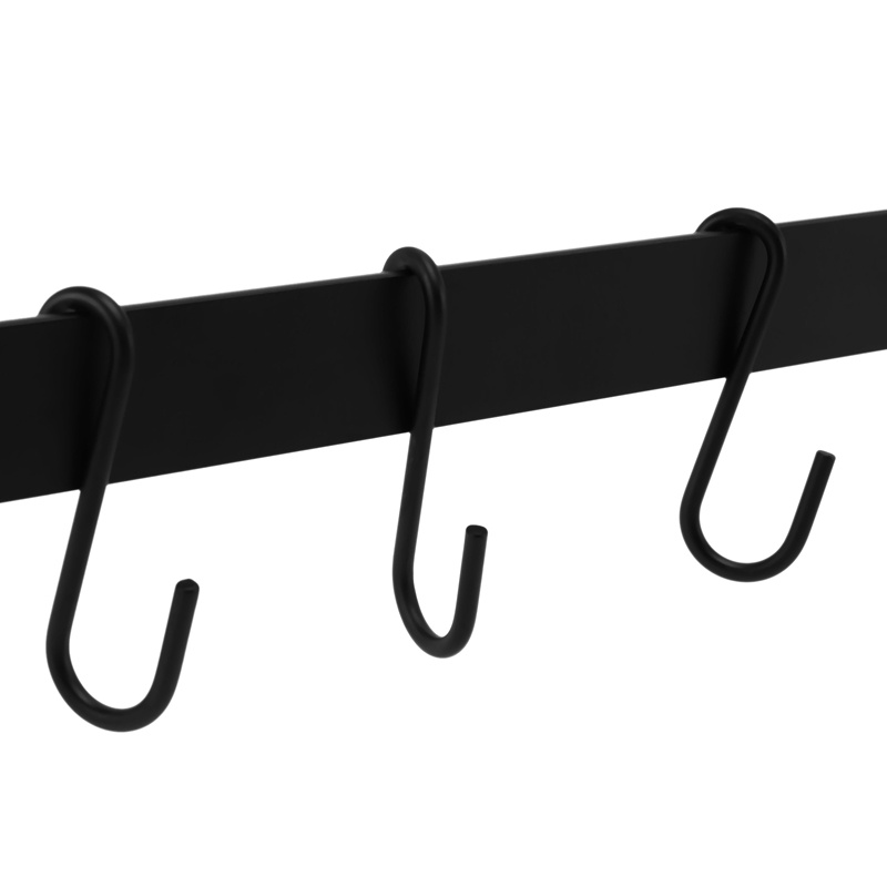 Set 10 Móc Treo Đồ Gắn Tường 435mm Hình Chữ S Màu Đen Tiện Dụng Cho Nhà Bếp