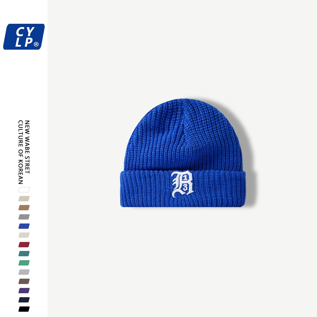 Mũ Len Thêu Chữ Phong Cách Đường Phố Hàn Quốc Cá Tính Pu