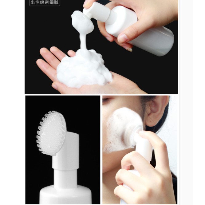 Bình Đựng Xà Phòng Dạng Lỏng 100 / 150 / 200ml Có Đầu Cọ Silicon Tiện Dụng