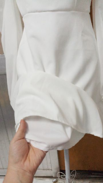 Đầm trắng tay voan kèm ảnh thật | BigBuy360 - bigbuy360.vn