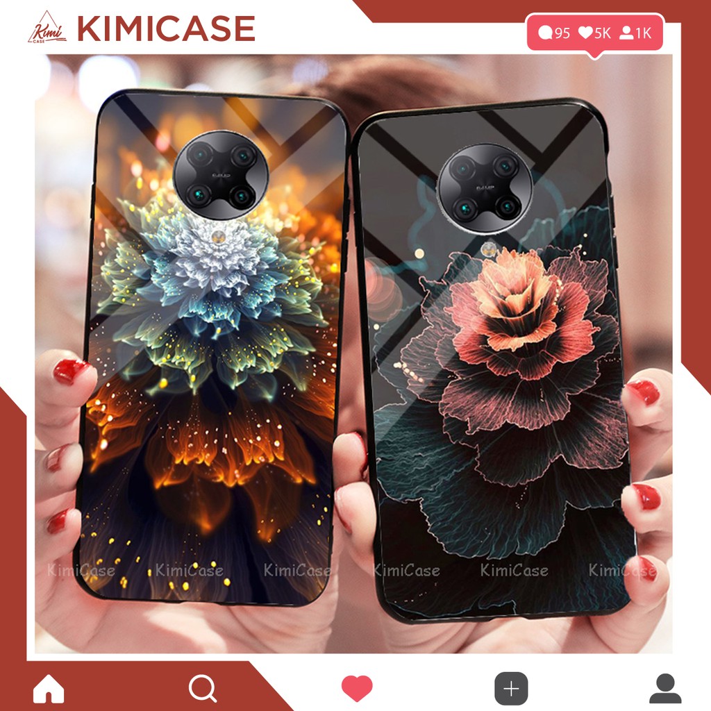 Ốp Xiaomi Redmi K30/ K30 5G/ K30i 5G, K30 Pro/ Poco F2 Pro, Redmi Note 9 pro 5G/ Mi 10T Lite 5G lưng kính cường lực hoa
