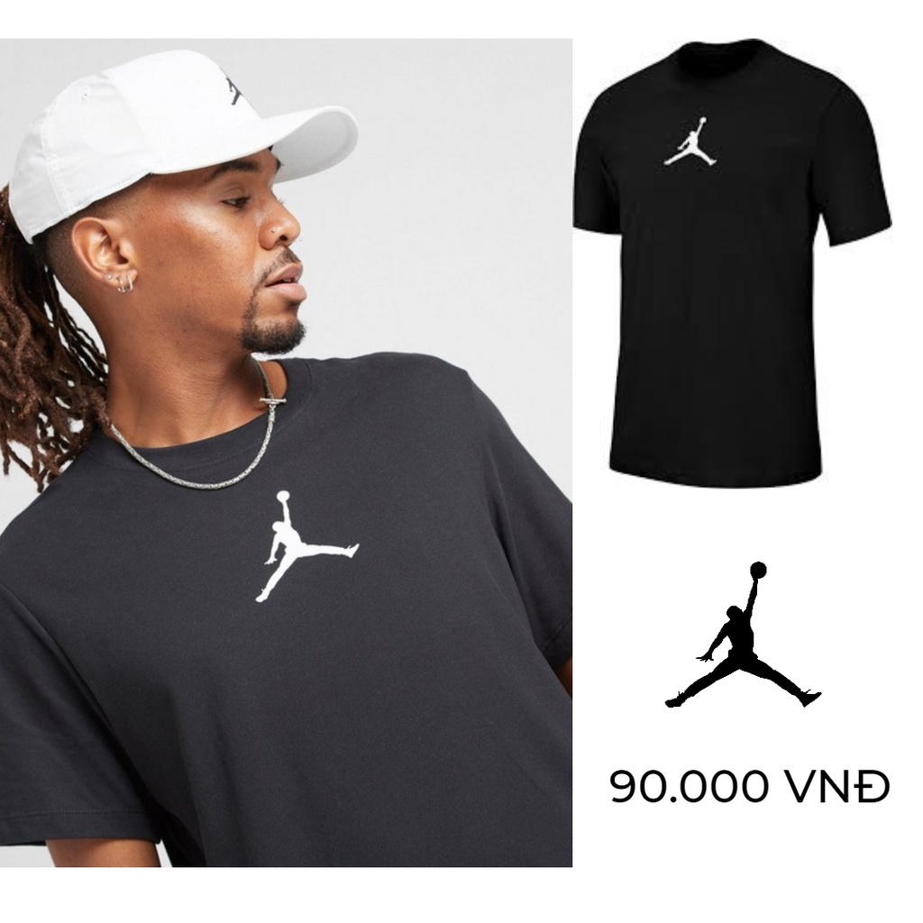 Áo Jordan Logo đen trắng nam nữ