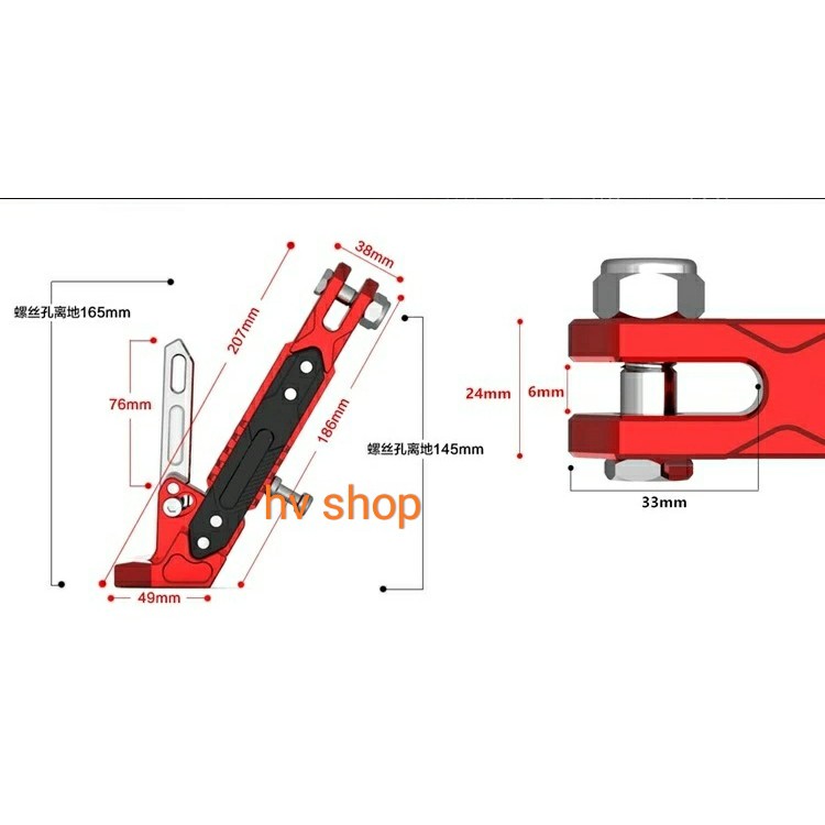 chong nghieng xe may Chống nghiêng xe máy moto nhôm CNC cao cấp Hv shop