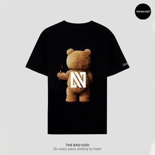 Chính Hãng Áo thun tay lỡ TEDDY Champion Logo vuông The Bad God, áo thun cotton nam nữ unisex