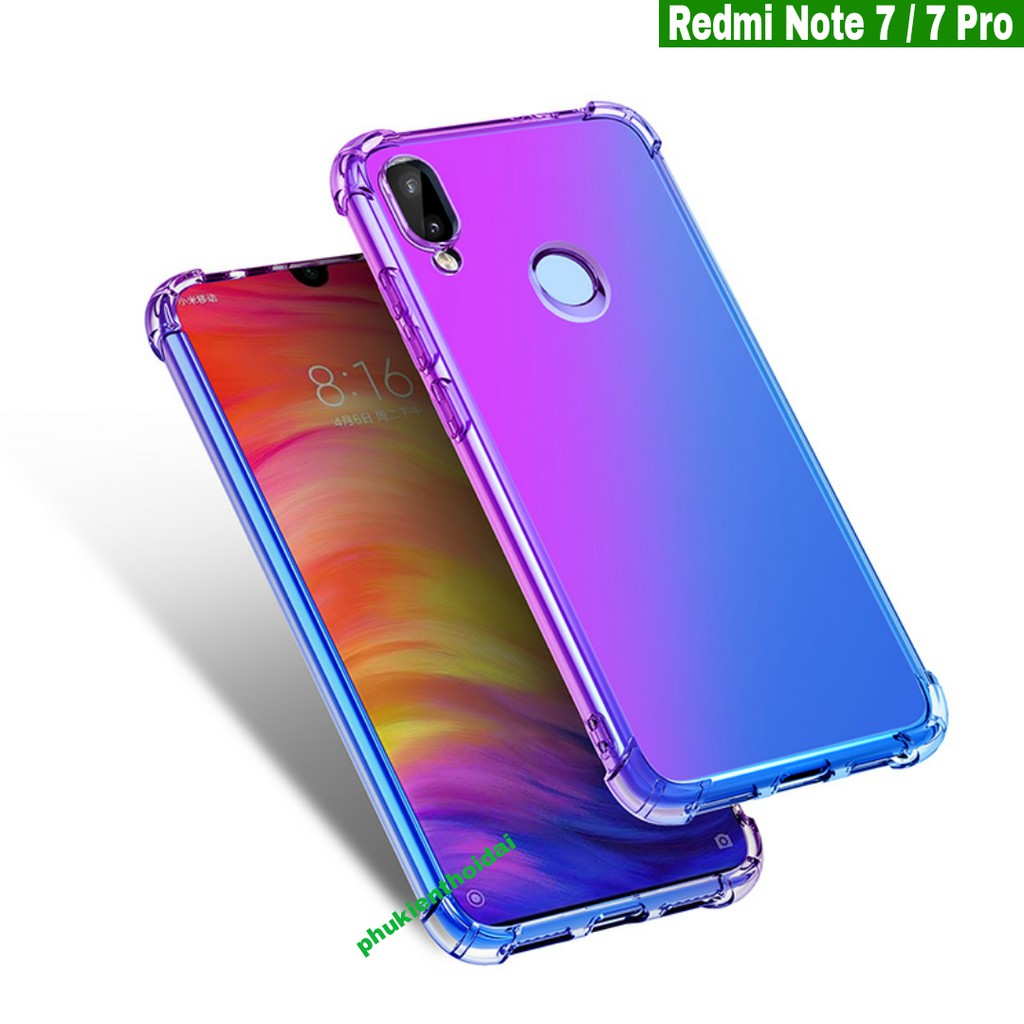 Ốp lưng Redmi Note 11S 5G / Note 7 / 7 Pro  dẻo màu đa sắc 4 góc siêu mỏng bảo vệ camera