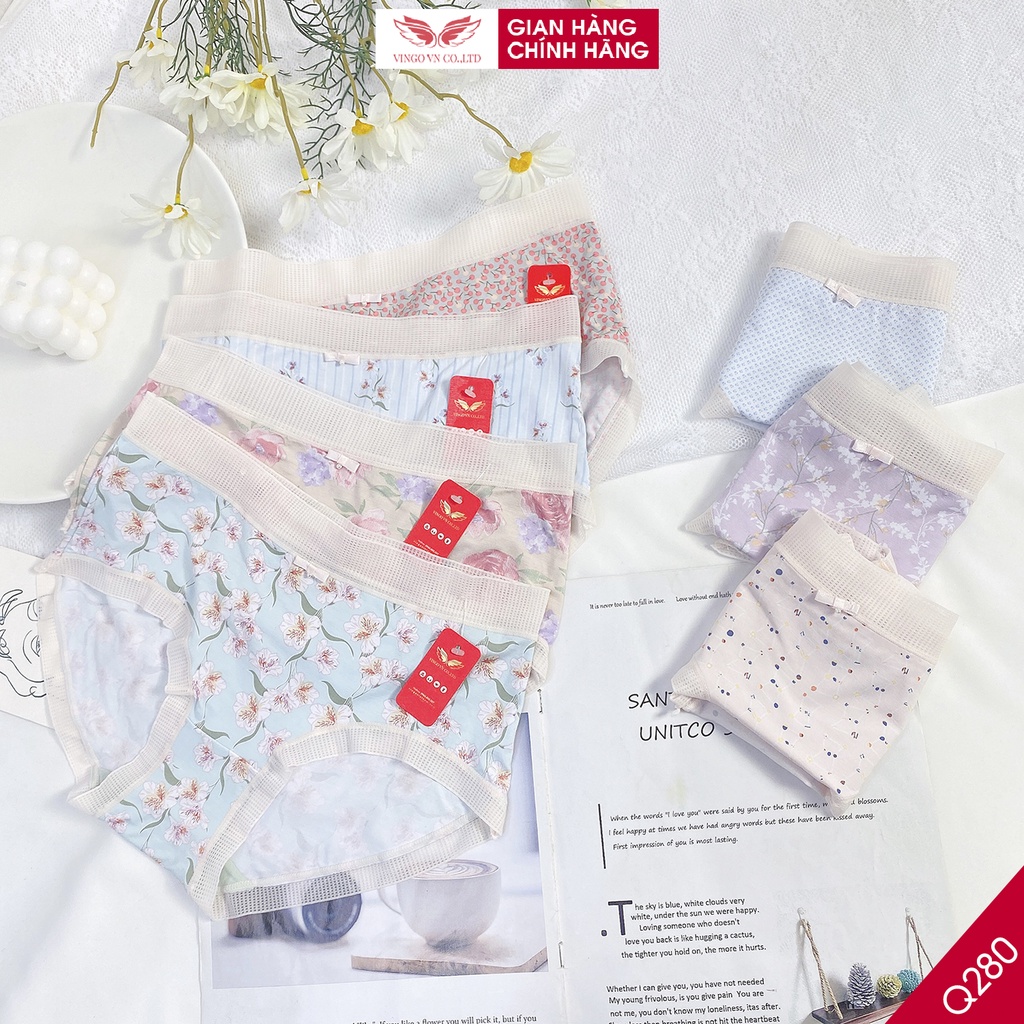 Quần lót nữ cotton lạnh thoáng khí VINGO dáng ôm 3/4 không đường may màu sắc nhẹ nhàng Q280 VNGO