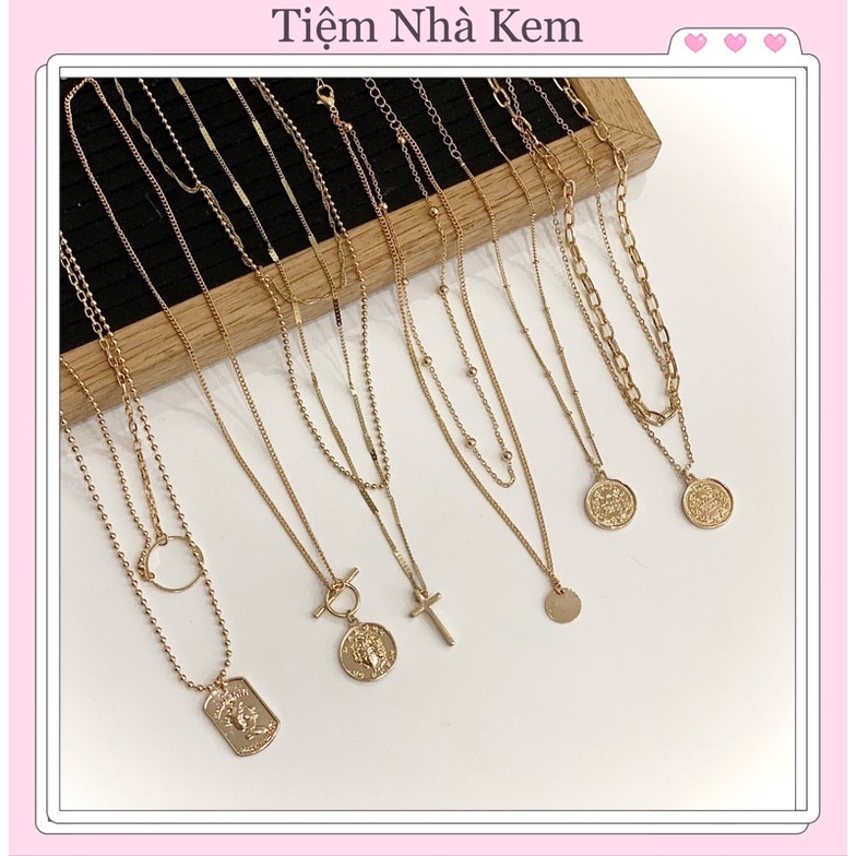 Vòng cổ choker, dây chuyền nhiều lớp phong cách Hàn HÀN QUỐC NKHH01