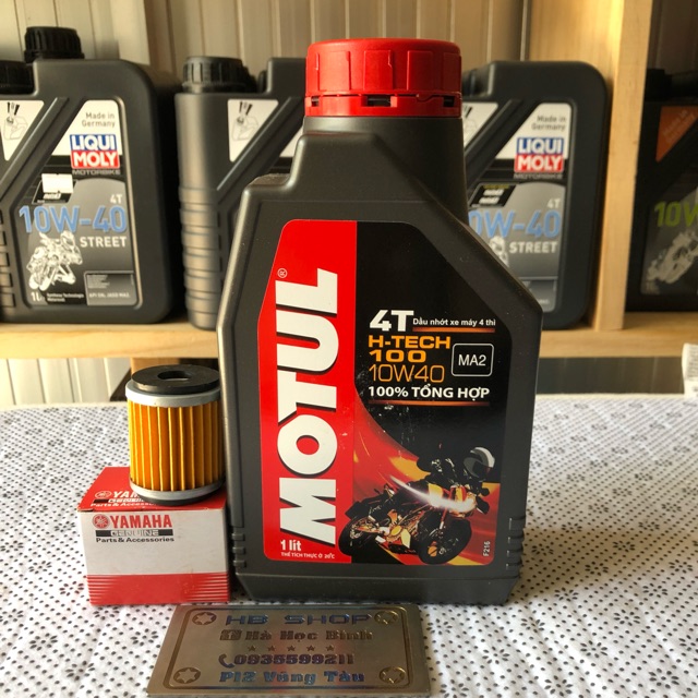 Nhớt MOTUL H-tech 10w40 kèm lọc nhớt yamaha