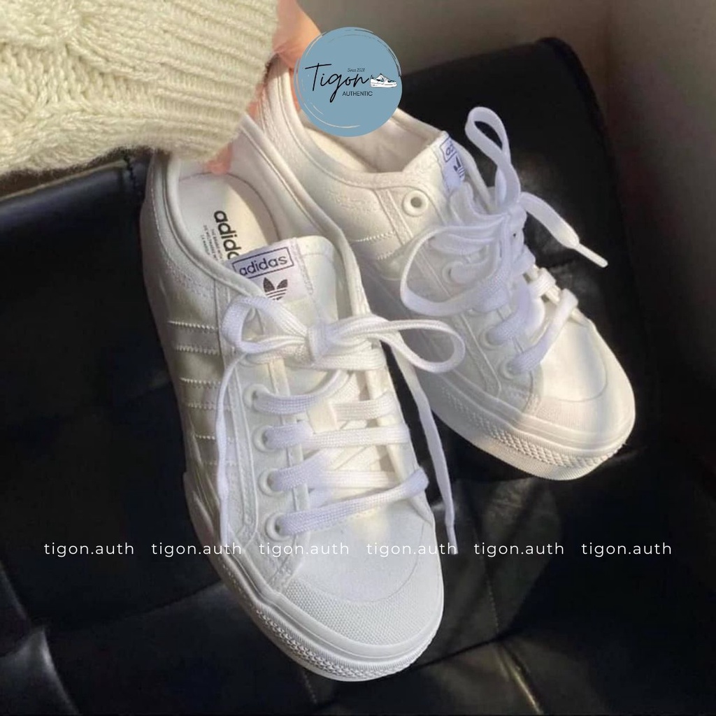 Giày Thể Thao Trắng Adidas Chính Hãng,  Giày Thể Thao Nữ Adida Nizza Platform
