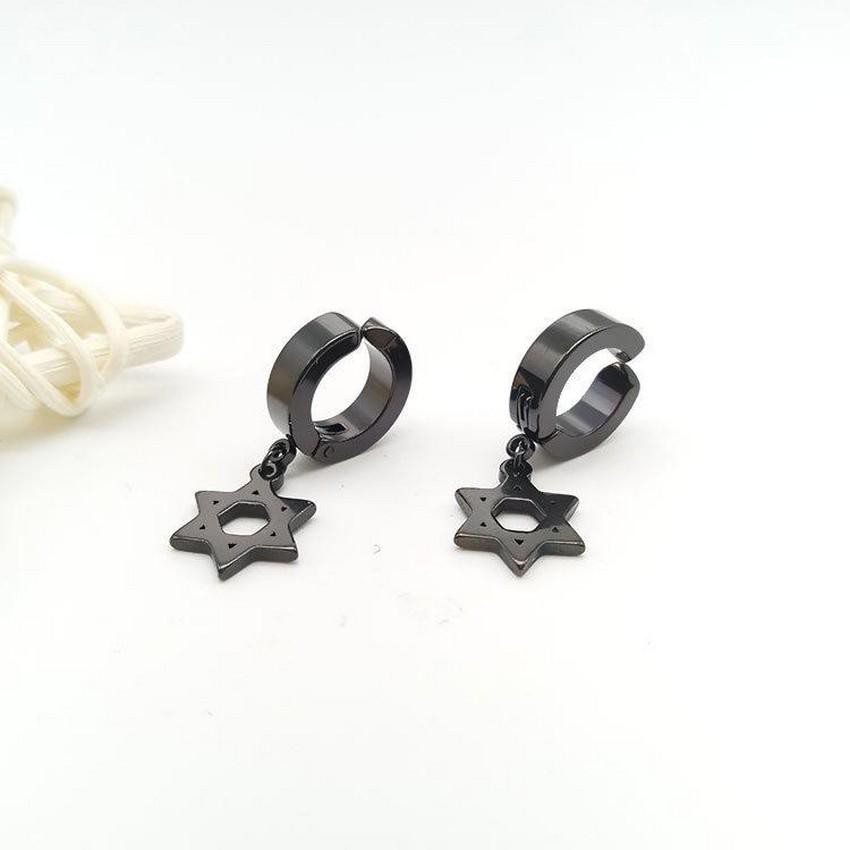 Khuyên tai dạng kẹp Ngôi Sao trang sức phụ kiện nam nữ phong cách Hàn Quốc bông tai Unisex titan không gỉ