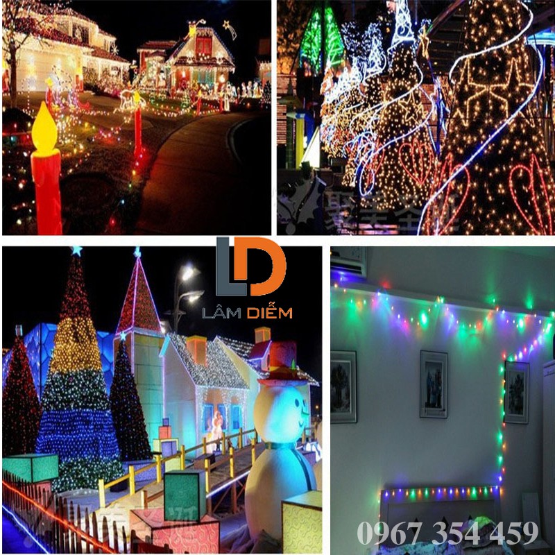 Đèn led dây trang trí chớp nháy có đủ các màu sắc trang trí ngày lễ noel, tết, quán cafe