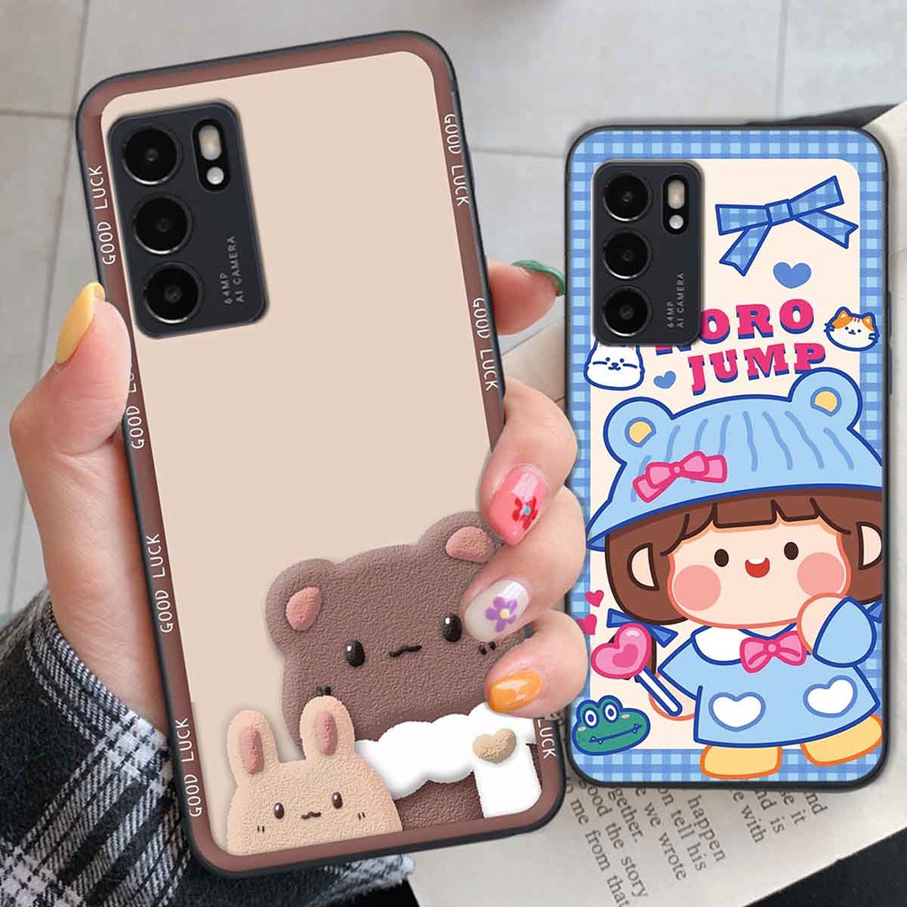 Ốp Oppo Reno6 / Reno6 Z 5G / Reno 6 bear brick, gấu đáng yêu, dễ thương
