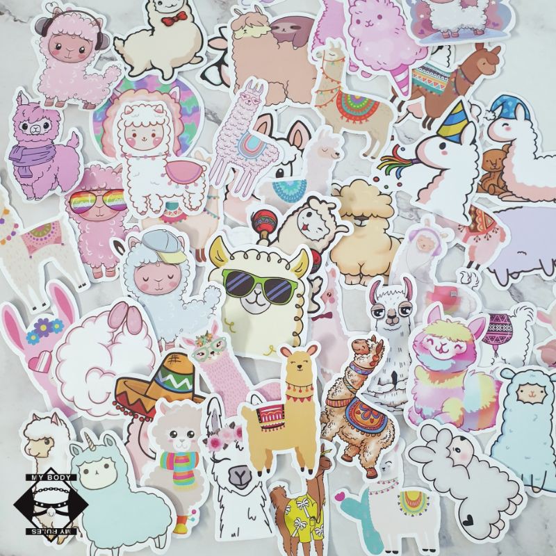 Set sticker/hình dán/decal cừu 025.