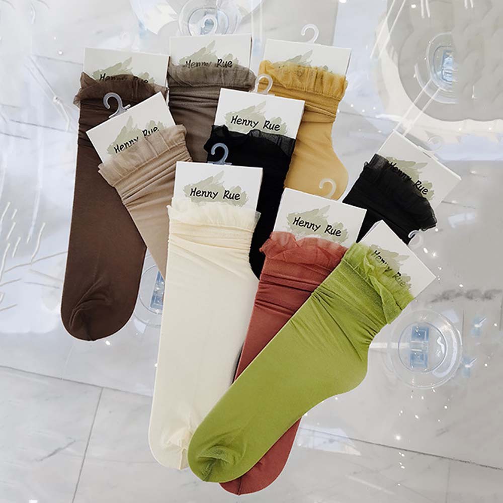 Vớ Lưới Nylon Mỏng Trong Suốt Phối Ren Nhiều Màu Thời Trang Xuân Hè Cho Nữ | BigBuy360 - bigbuy360.vn