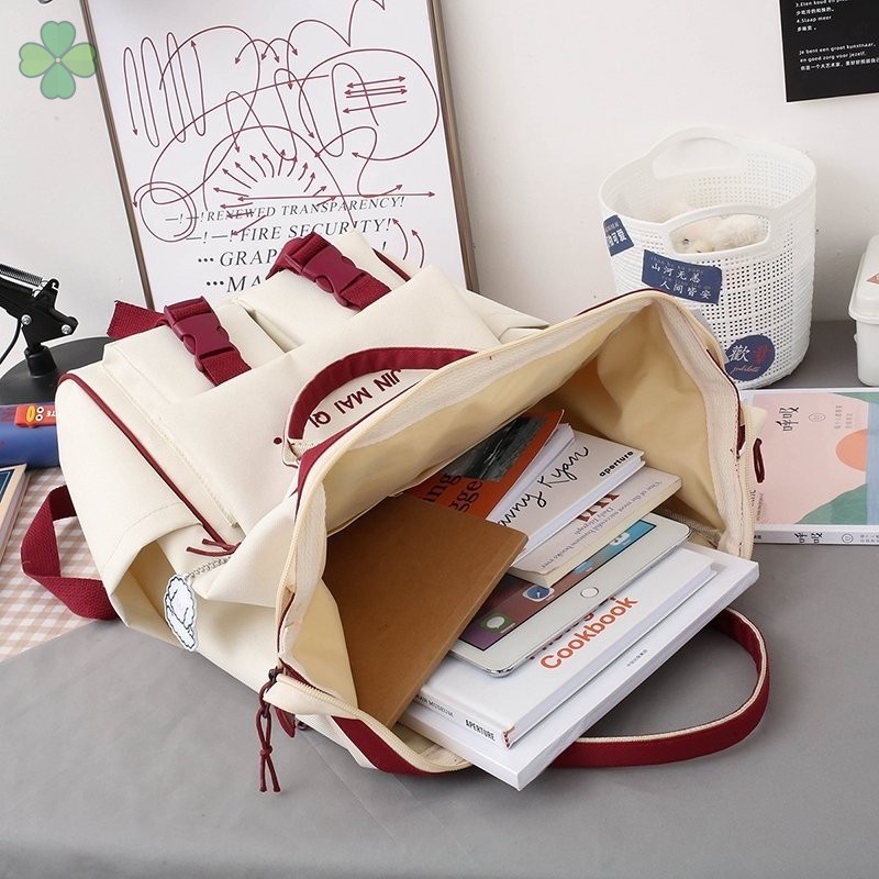 Set 4 Ba Lô Túi Ví Canvas Dễ Thương Cho Nữ